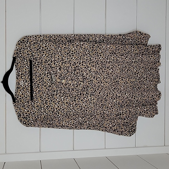 KIM ROGERS XL animal print long sleeve top - Picture 1 of 5